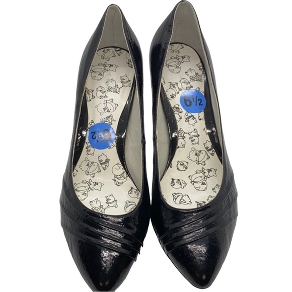 Chinese Laundry Black Leather Jaeger Heels - Picture 2 of 8